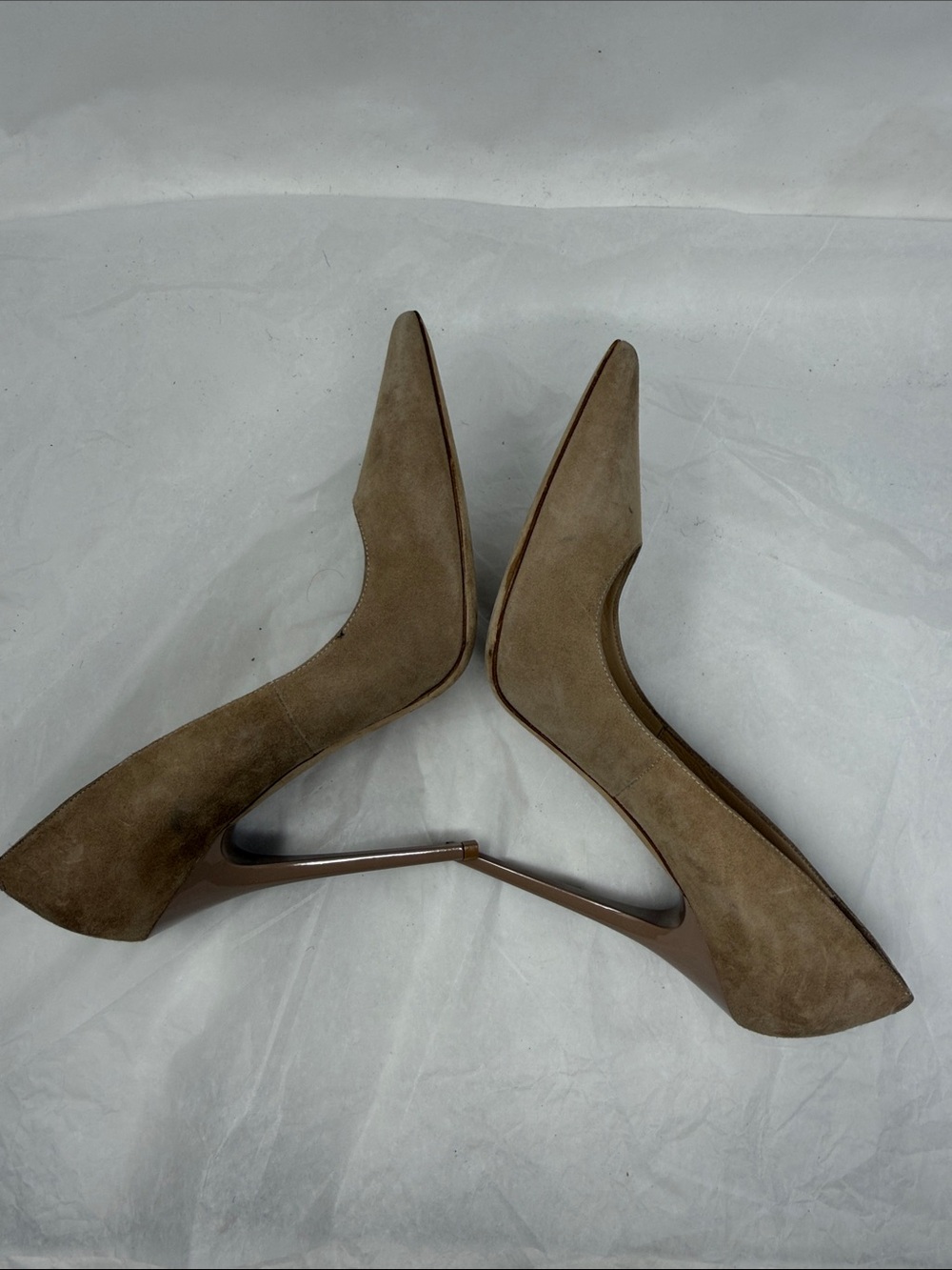 Jimmy Choo Tan Suede Pointed-Toe Stiletto Pumps Size 40 - Picture 7 of 12